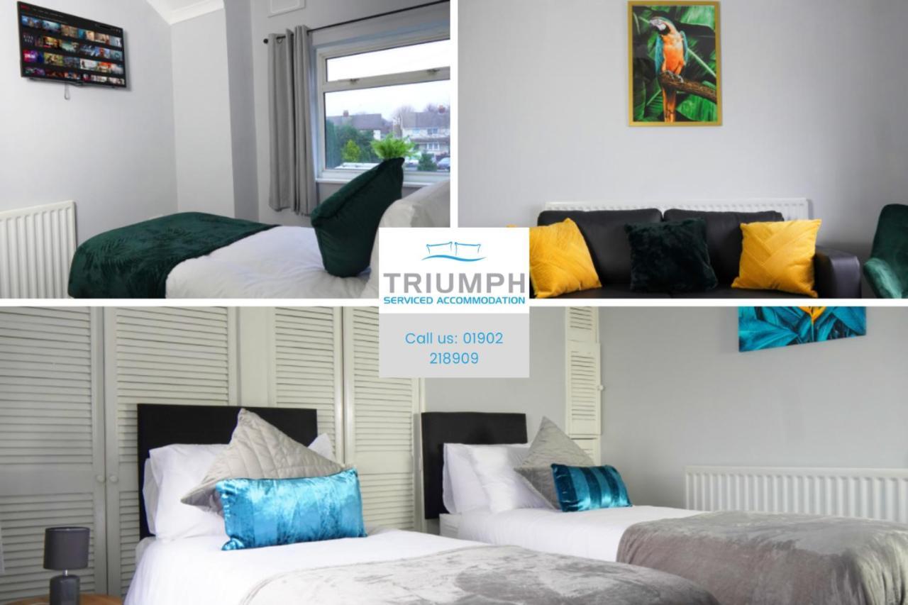 Portobello House - Four Bedroom House Perfect For Contractors - Sleeps 6 - Free Parking Wolverhampton Bagian luar foto